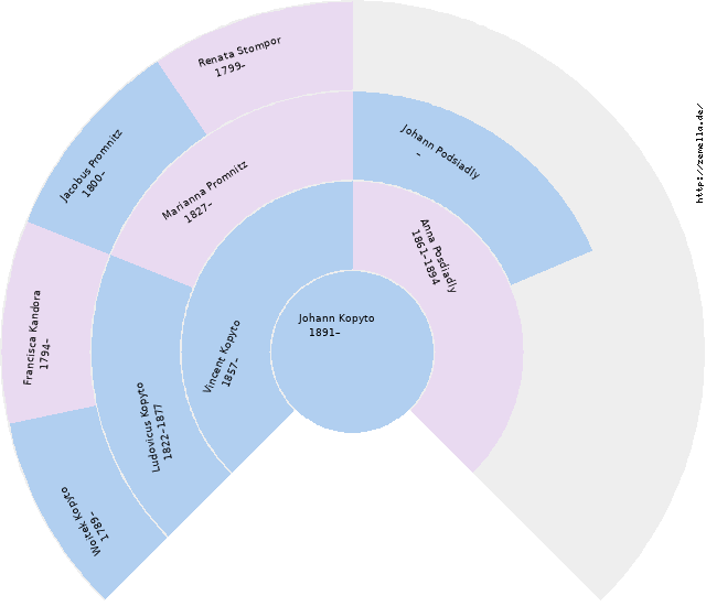 Fächerdiagramm von Johann Kopyto