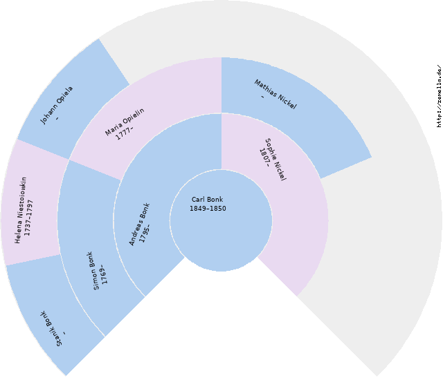 Fächerdiagramm von Carl Bonk