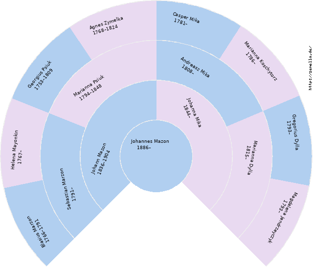 Fächerdiagramm von Johannes Mazon